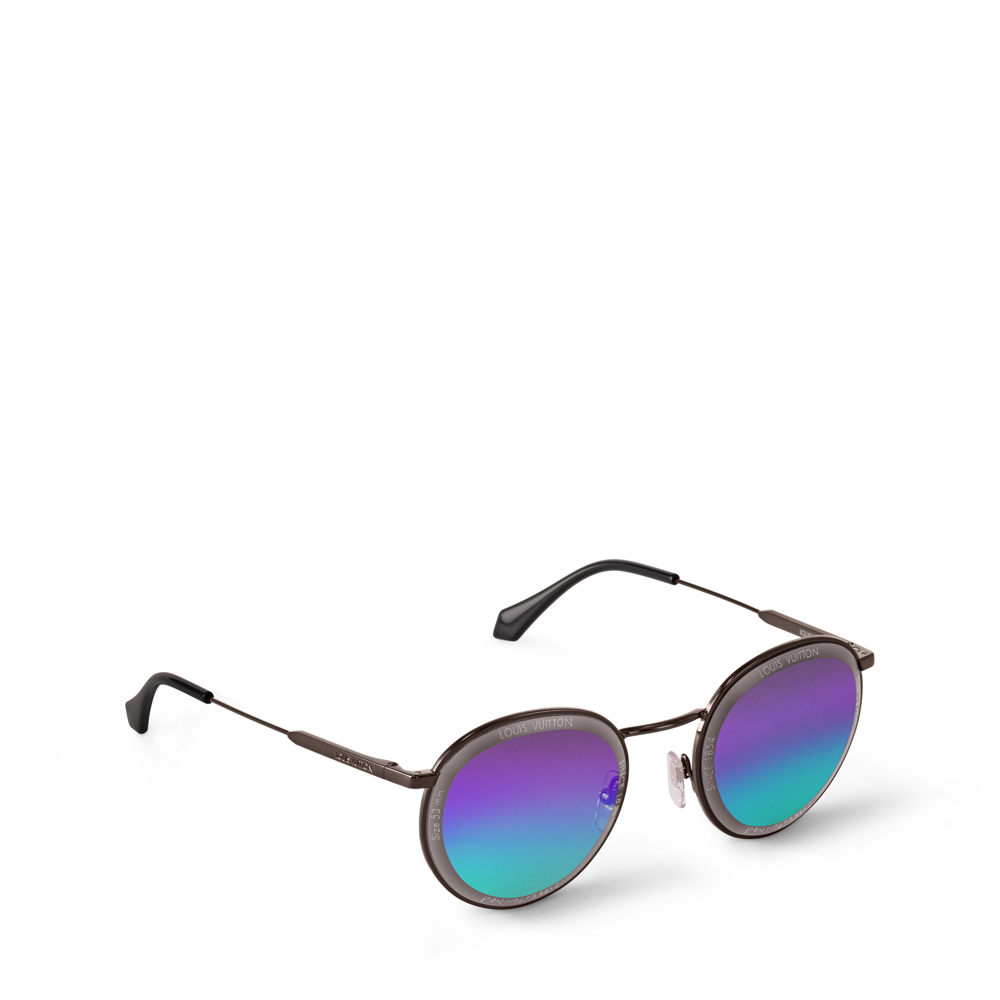 LOUIS VUITTON ルイ ヴィトン サングラス LV スーパーヴィジョン メタル ラウンド Z2672U ガンメタル ブラック グラデーションブルー メタル メンズ ラウンドシェイプ 超美品【本物保証】 Óculos de Sol Redondos LV Super Vision Metal S00 - Acessórios